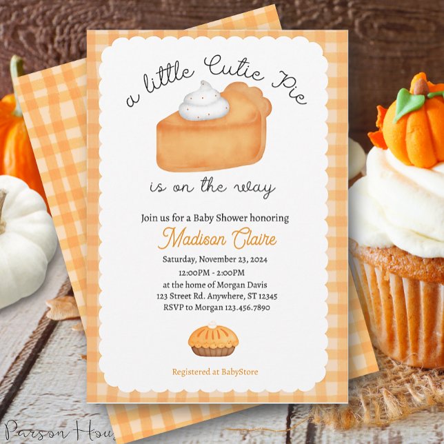 Little Cutie Pie - Autumn Fall Baby Shower Invitation (Creator Uploaded)