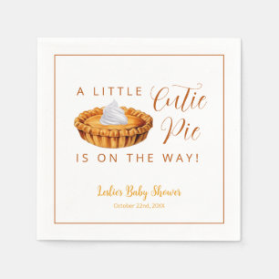 Little Cutie Pie Autumn Pumpkin Pie Baby Shower Napkin