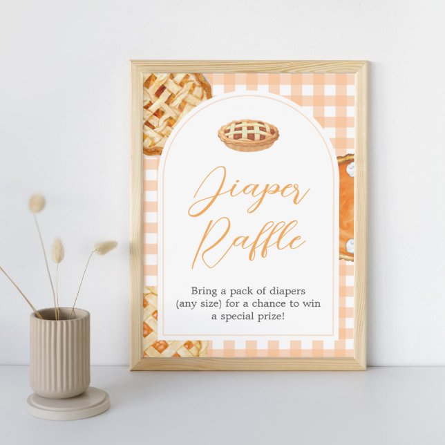 Little Cutie Pie Baby Shower Diaper Raffle Sign (Little Cutie Pie Fall Baby Shower Diaper Raffle Sign)