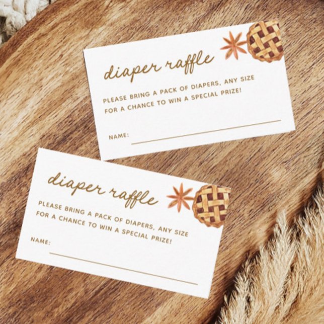 Little Cutie Pie Baby Shower Diaper Raffle Tickets Enclosure Card (Creator Uploaded)