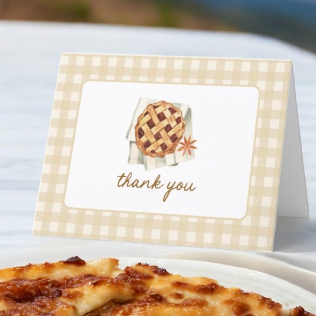 Little Cutie Pie Baby Shower Folded Thank You Card (Creator Uploaded)