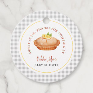Little cutie pie baby shower Grey Thank you  Favour Tags