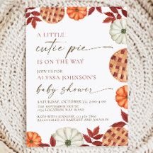 Little Cutie Pie Baby Shower Invitation