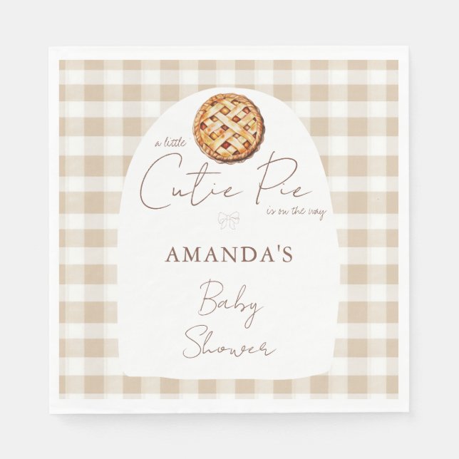 Little Cutie Pie Baby Shower Neutral Napkin (Front)