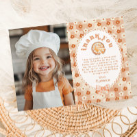 Little Cutie Pie Birthday Photo Thank you card