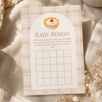 Little Cutie Pie Cherry Gingham Fall Baby Bingo