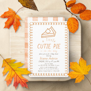 Little Cutie Pie Doodle Orange Baby Shower Invitation