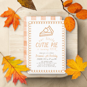 Little Cutie Pie Doodle Orange Kid's Birthday Invitation
