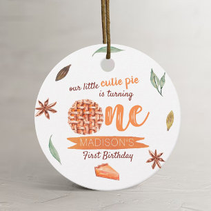 Little Cutie Pie Fall 1st Birthday Favour Tags
