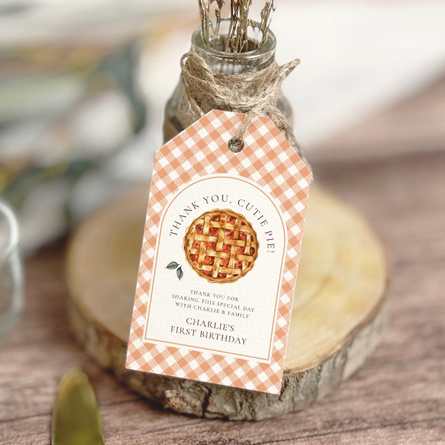 Little Cutie Pie Fall 1st Birthday Gift Tags (Creator Uploaded)