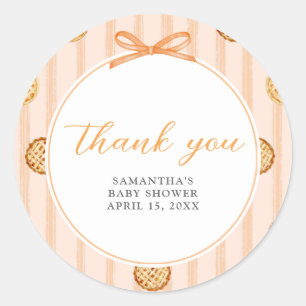 Little Cutie Pie Fall Baby Shower Classic Round Sticker