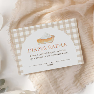 Little Cutie Pie Fall Baby Shower Diaper Raffle Enclosure Card