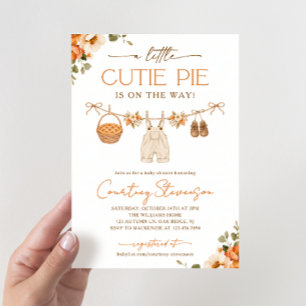 Little Cutie Pie Fall Baby Shower Invitation