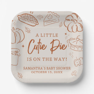 Little Cutie Pie Fall Baby Shower Paper Plate