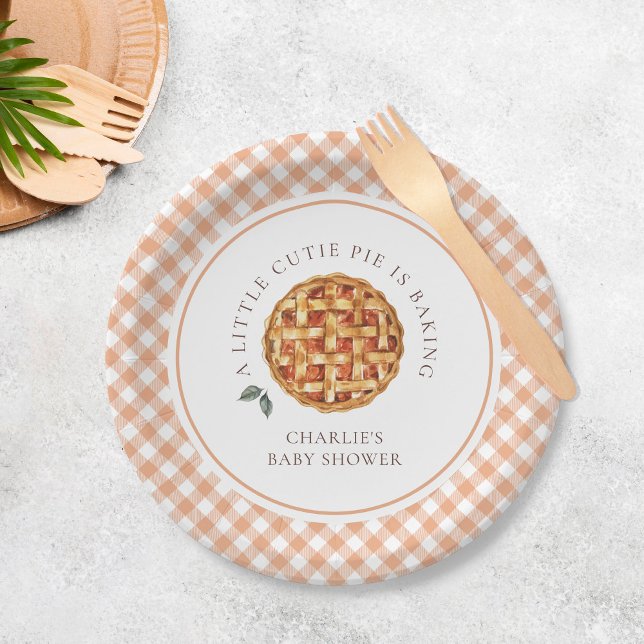 Little Cutie Pie Fall Baby Shower Paper Plate (Creator Uploaded)