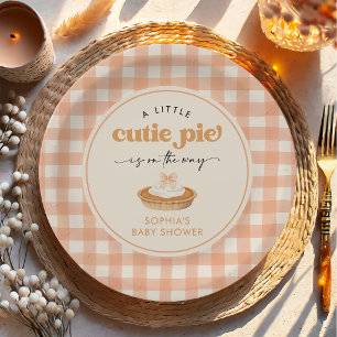 Little Cutie Pie Fall Baby Shower Paper Plate