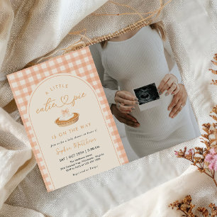 Little Cutie Pie Fall Baby Shower Photo Invitation