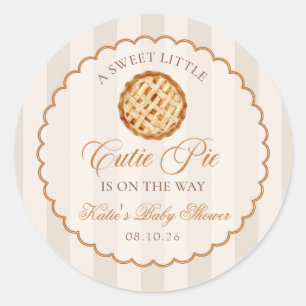 Little Cutie Pie Fall Baby Shower Sticker