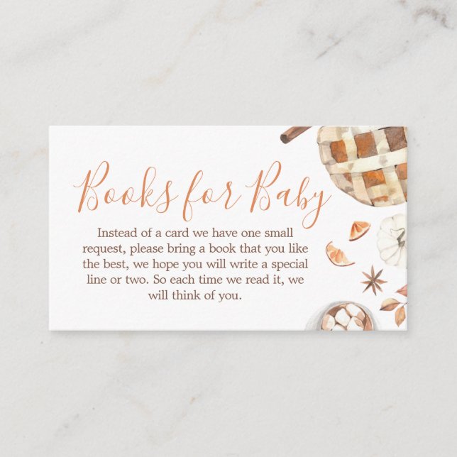 Little Cutie Pie Fall Pumpkin Baby Books for Baby Enclosure Card (Front)