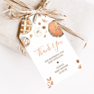 Little Cutie Pie Fall Pumpkin Baby Favor Tags