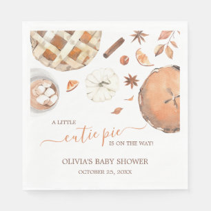 Little Cutie Pie Fall Pumpkin Baby Shower Napkin