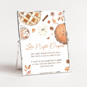 Little Cutie Pie Fall Pumpkin Late Night Diapers Poster