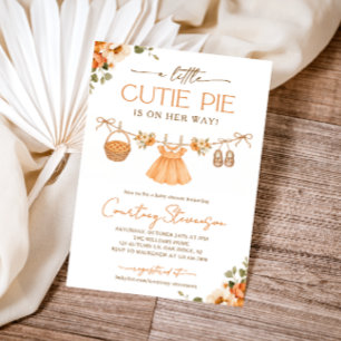 Little Cutie Pie Floral Fall Baby Shower Invitation