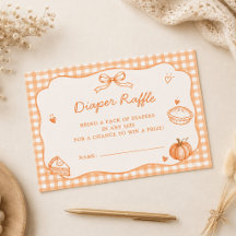 Little Cutie Pie Gingham Baby Shower Diaper Raffle