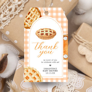 Little Cutie Pie Gingham Baby Shower Favour Tags