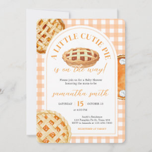 Little Cutie Pie Gingham Baby Shower Invitation