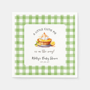 Little Cutie Pie Gingham Baby Shower  Napkin