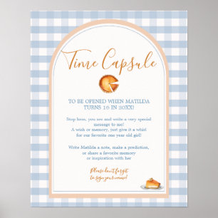 Little Cutie Pie Gingham Birthday Time Capsule Poster