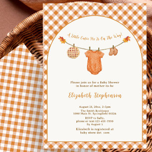 Little Cutie Pie Gingham Clothesline Baby Shower Invitation