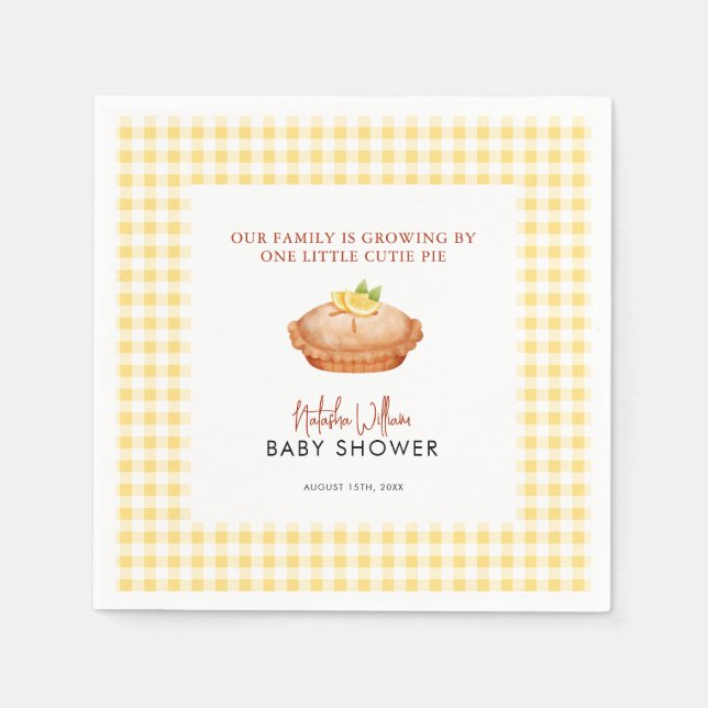 Little Cutie pie is on the way baby shower Napkin (Front)