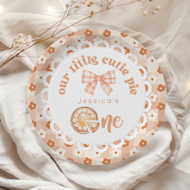 Little cutie Pie is turning One 1st birthday Paper Plate (Creator Uploaded)