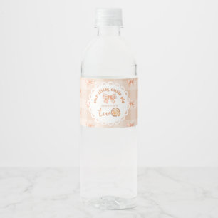 Little cutie Pie is Two sweet 2nd birthday Water Bottle Label