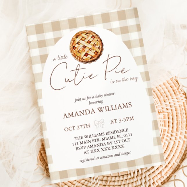 Little Cutie Pie Neutral Baby Shower Invitation (Creator Uploaded)