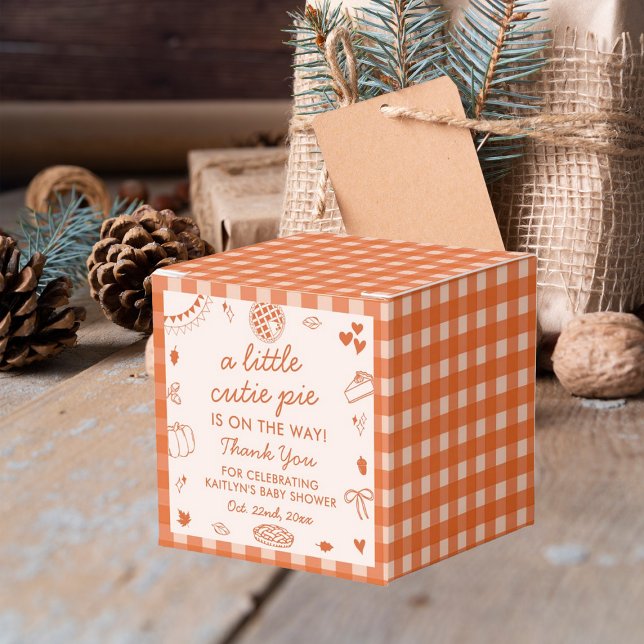 Little Cutie Pie On The Way! Fall Baby Shower Favour Box (Creator Uploaded)
