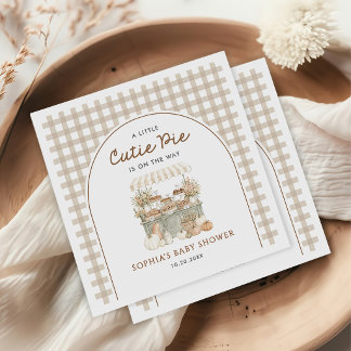 Little Cutie Pie on the Way Fall Baby Shower Napkin