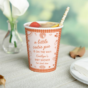 Little Cutie Pie On The Way! Fall Baby Shower Paper Cups