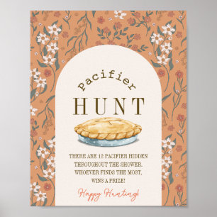 Little Cutie Pie Oran Floral Baby Pacifier Hunt Poster