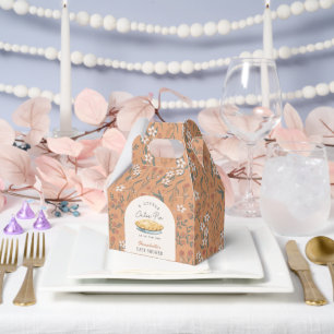 Little Cutie Pie Orange Floral Baby Shower Favour Box