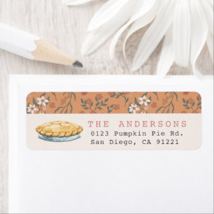 Little Cutie Pie Orange Floral Return Address