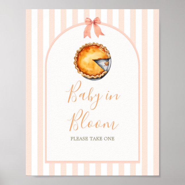 Little Cutie Pie Orange Gingham Baby in Bloom Poster (Front)