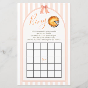 Little Cutie Pie Orange Gingham Bingo Game