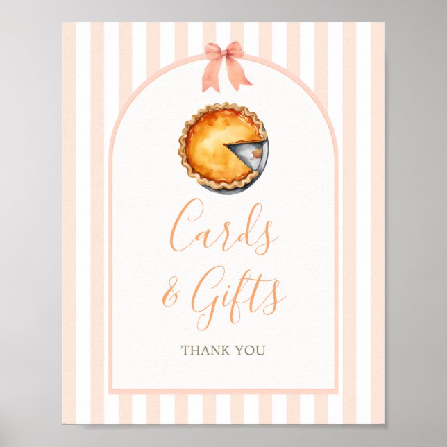 Little Cutie Pie Orange Gingham Cards and Gifts Poster (Front)