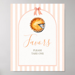 Little Cutie Pie Orange Gingham Favours Sign