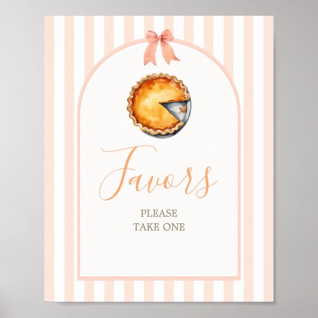 Little Cutie Pie Orange Gingham Favours Sign (Front)