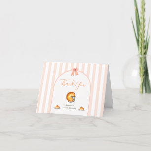 Little Cutie Pie Orange Gingham Folded Thank You Card