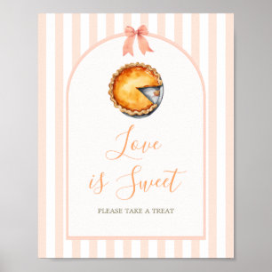 Little Cutie Pie Orange Gingham Love is Sweet Poster